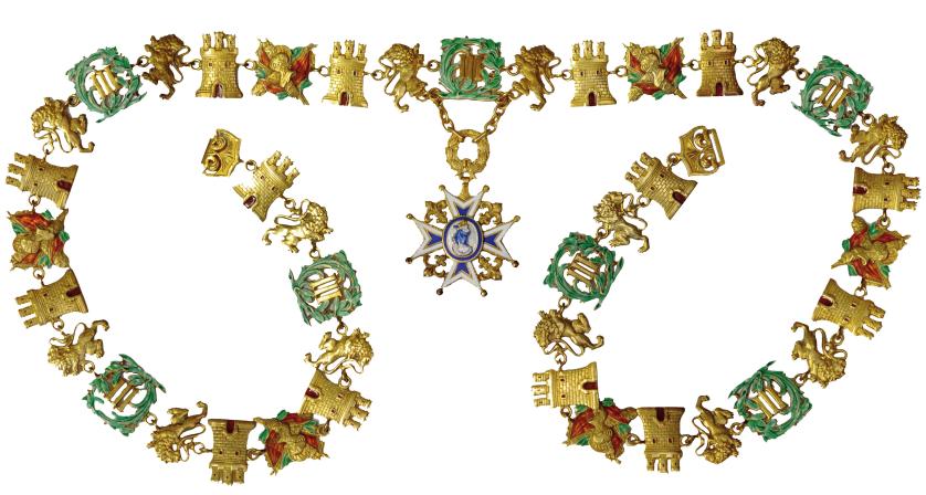 948   -  ALFONSO XIII. Collar de la Real Orden de Carlos III. Época de Alfonso XIII.