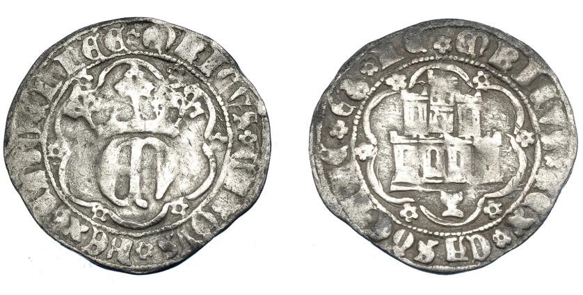 3194   -  REINOS DE CASTILLA Y LEÓN. ENRIQUE IV. 1/2 real. Cuenca. AR 1,64 g. 21,5 mm. III-697. BMM-923. BC+.