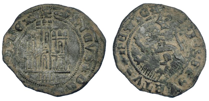 3200   -  REINOS DE CASTILLA Y LEÓN. ENRIQUE IV. Maravedí. Segovia. Ve 2,35 g. 25,2 m. III-805 vte. BMM-973.3. MBC-. Escasa.