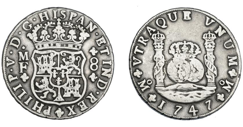 3234   -  FELIPE V. 8 reales. 1747. México. MF. VI-1156. MBC-. 