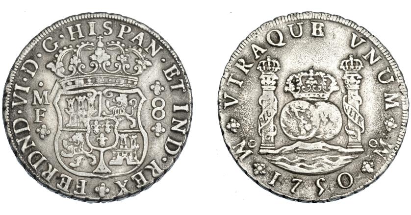 3238   -  FERNANDO VI. 8 reales. 1750. México. MF. VI-358. Rayitsa en anv. y porosidades en rev. MBC. 
