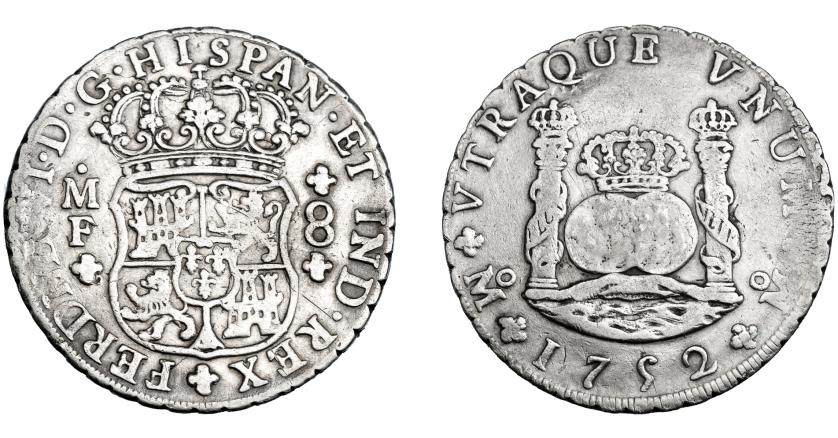 3240   -  FERNANDO VI. 8 reales. 1752. México MF. VI-360. Vanos. MBC/MBC-. 