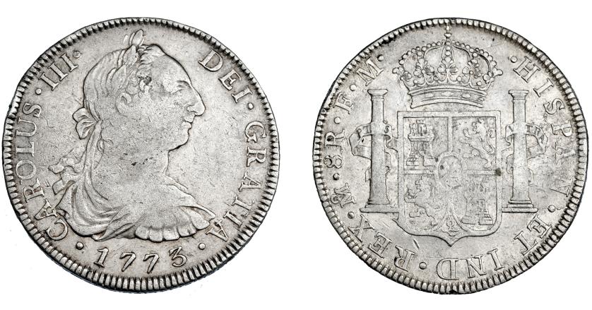 3259   -  CARLOS III. 8 reales. 1773. México. FM. VI-934. Golpe en el canto. MBC-/BC+.