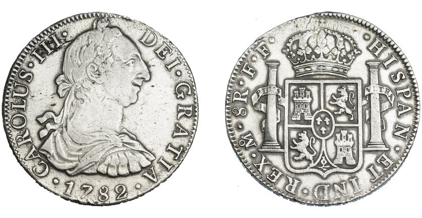 3264   -  CARLOS III. 8 reales. 1782. México. FF. VI-945. Defectos de acuñación en canto. MBC.