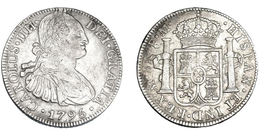 3283   -  CARLOS IV. 8 reales. 1795. México. FM. VI-791. Pequeñas marcas. MBC-/MBC.