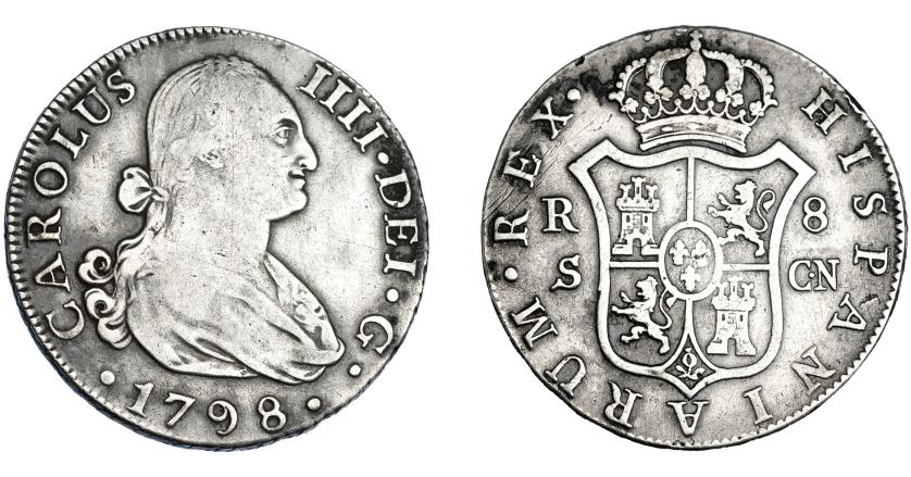 3296   -  CARLOS IV. 8 reales. 1798. Sevilla. CN. VI-861. BC+/MBC-.