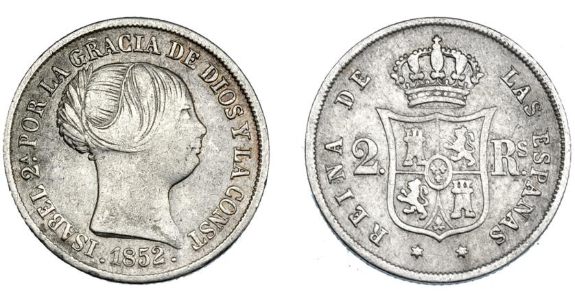 3338   -  ISABEL II. 2 reales. 1852. Madrid. VI-319. MBC-. 