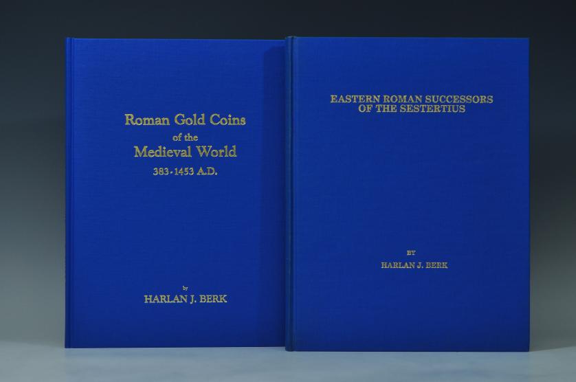 3414   -  LIBROS. Lote de 2 libros: H. J. Berk. Eastern Roman Successors of the Sestertius. 1986; y H. J. Berk. Roman Gold Coins of the Medieval World. 1986. Joliet.