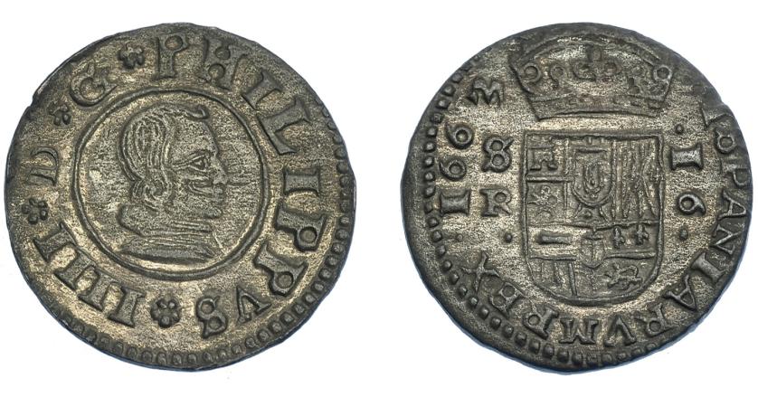 522   -  FELIPE IV. 16 maravedís. 1663. Sevilla. R. AC-497. EBC. R.B.O.