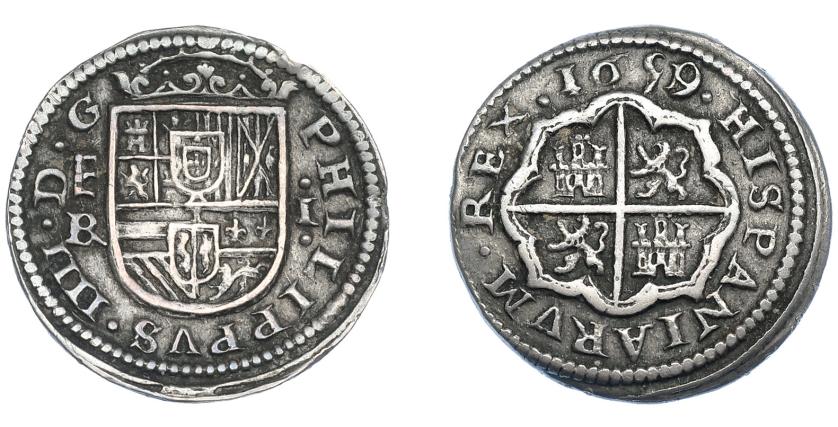 525   -  FELIPE IV. Real. 1659/1. Segovia. BR. AC-799 vte. MBC. 