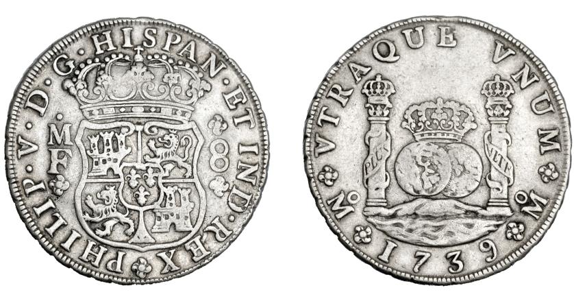 542   -  FELIPE V. 8 reales. 1739. México. MF. VI-1147. MBC/MBC-.