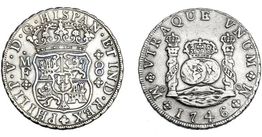546   -  FELIPE V. 8 reales. 1746. México. MF. VI-1154. MBC.