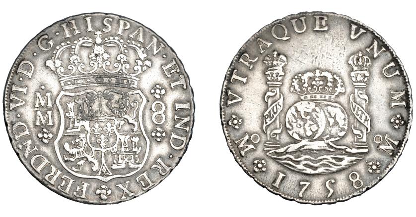 554   -  FERNANDO VI. 8 reales. 1758. México. MM. VI-369. MBC.