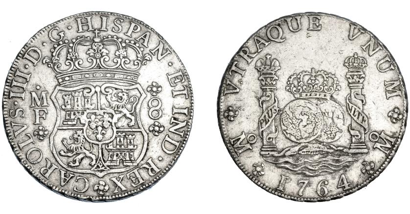 567   -  CARLOS III. 8 reales. 1764. México. MF. VI-922. MBC.