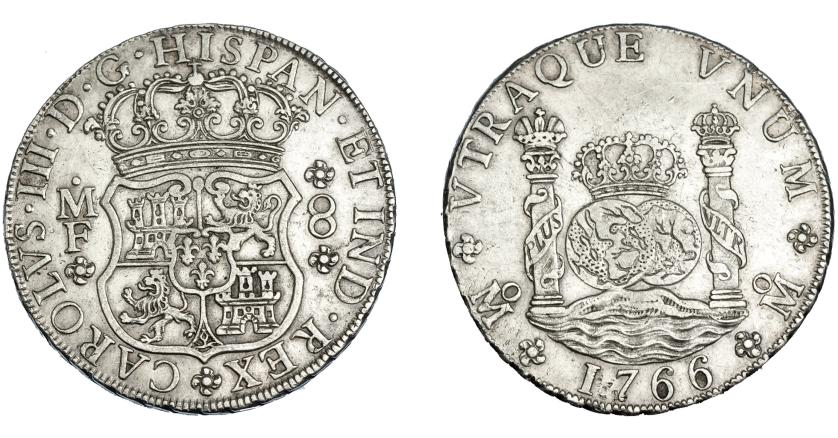 568   -  CARLOS III. 8 reales. 1766. México. MF. VI-924. MBC+.