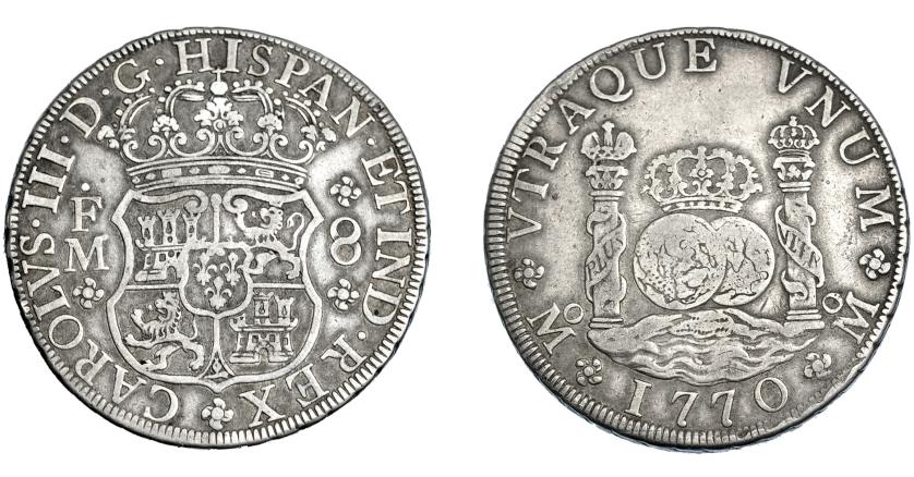 570   -  CARLOS III. 8 reales. 1770. México. FM. VI-929. MBC/MBC-.