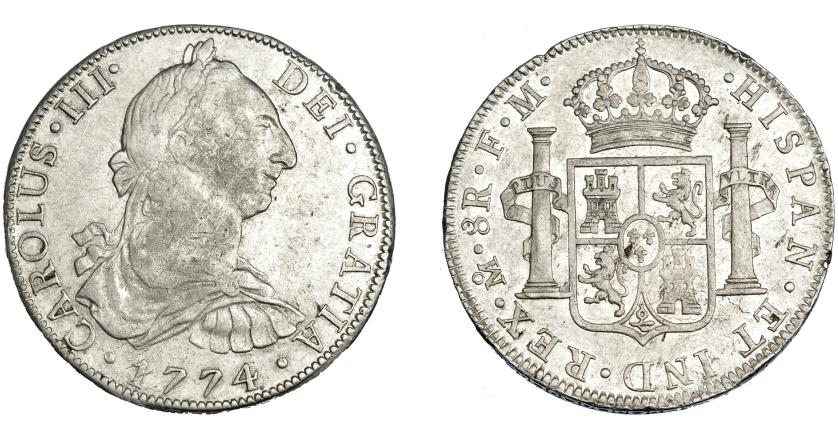 573   -  CARLOS III. 8 reales. 1774. México FM. VI-935. R.B.O. MBC-/MBC.