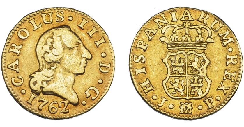 582   -  CARLOS III. 1/2 escudo. 1762. Madrid. JP. VI-1042. MBC/MBC+.