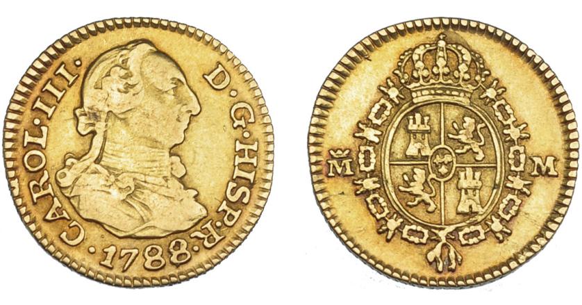 587   -  CARLOS III. 1/2 escudo. 1788. Madrid. M. VI-1068. MBC.