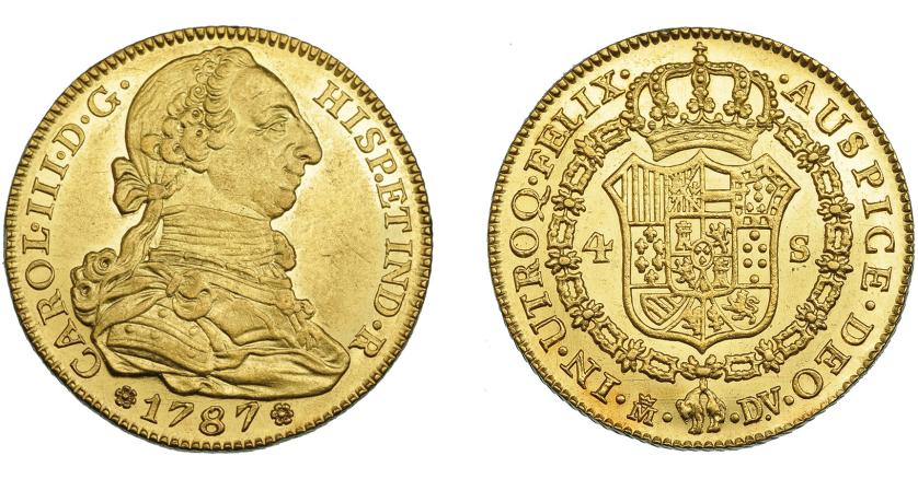 592   -  CARLOS III. 4 escudos. 1787. Madrid. DV. VI-1471. B.O. EBC+/SC.
