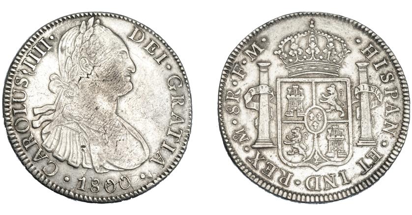 601   -  CARLOS IV. 8 reales: 1800. México. FM. VI-796. MBC/MBC+.