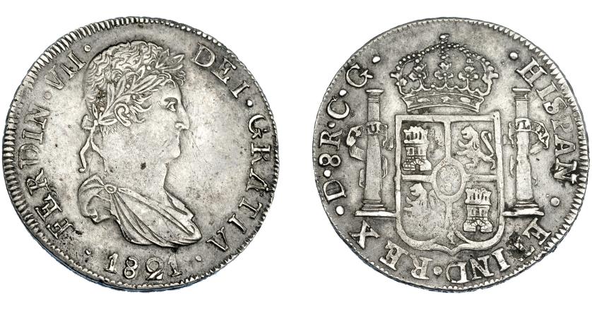 630   -  FERNANDO VII. 8 reales. 1821. Durango. CG. VI-1003. Finas rayitas. MBC.