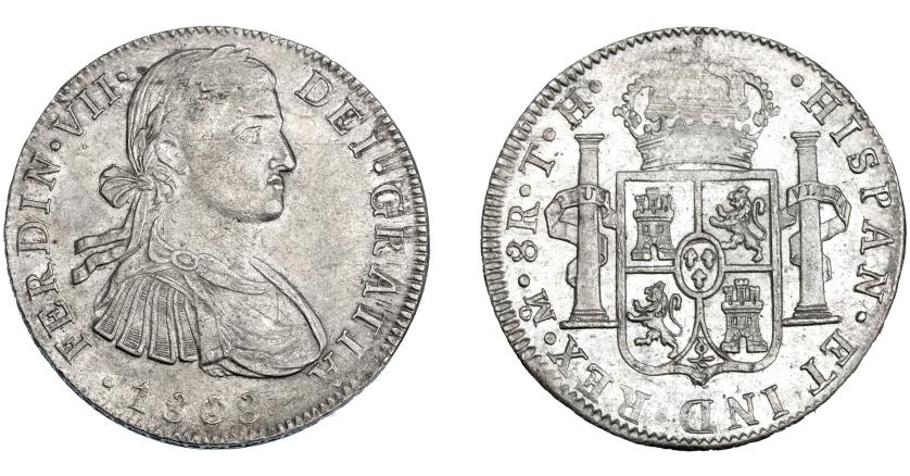 634   -  FERNANDO VII. 8 reales. 1808. México TH. VI-1082. Leve vano en rev. R.B.O. MBC+/EBC.