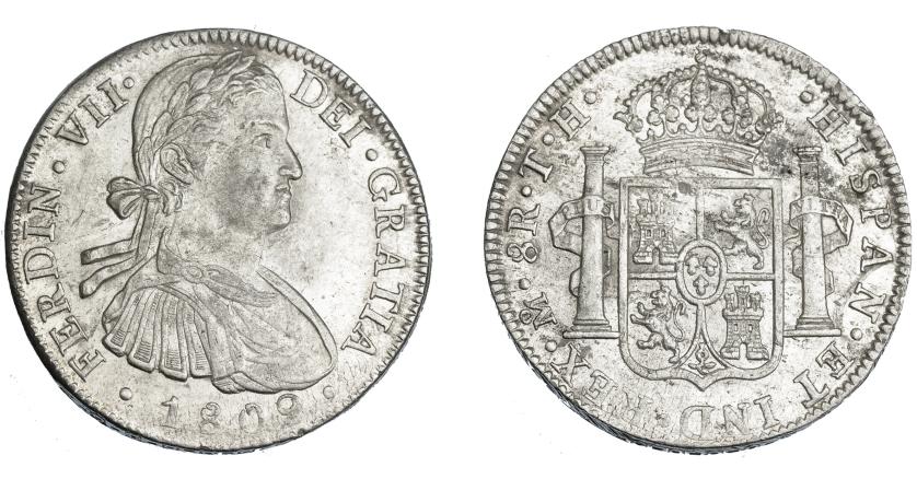 635   -  FERNANDO VII. 8 reales. 1809. México TH. VI-1083. Pequeñas marcas en rev. R.B.O. EBC-/MBC+.