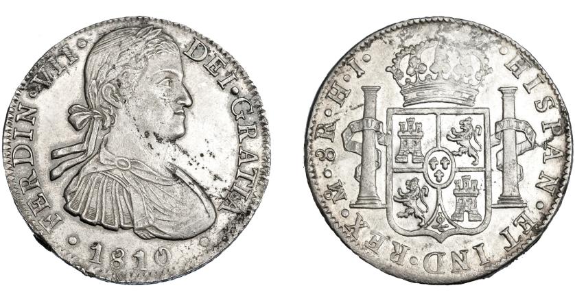 638   -  FERNANDO VII. 8 reales. 1810. México. HJ. VI-1086. Pequeñas oxidaciones. R.B.O. MBC+/EBC.