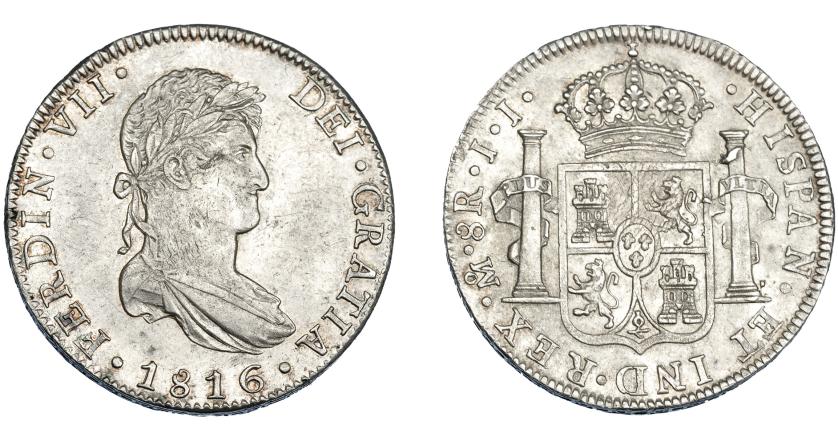 641   -  FERNANDO VII. 8 reales. 1816. México. JJ. VI-1096.Ligera plata agria en rev. MBC+/EBC-.