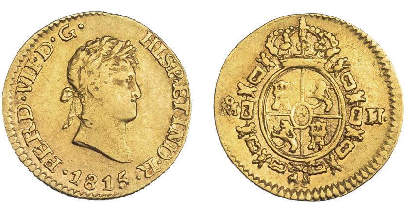 645   -  FERNANDO VII. 1/2 escudo. 1815/4. México. JJ. VI-1224. Vano en rev. MBC/MBC+. Muy escasa.