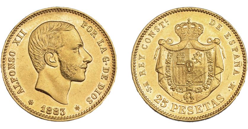 683   -  ALFONSO XII. 25 pesetas. 1883*18-83. Madrid. MSM. VII-112. EBC+.