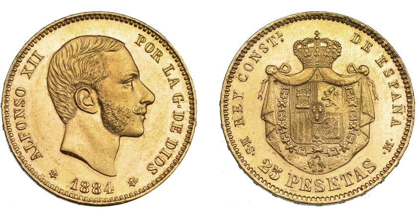 686   -  ALFONSO XII. 25 pesetas. 1884*18-84. Madrid. MSM. VII-113. SC.