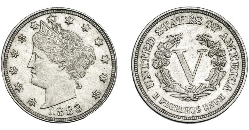 742   -  MONEDAS EXTRANJERAS. ESTADOS UNIDOS DE AMÉRICA. 5 centavos. 1883. KM-111. EBC.