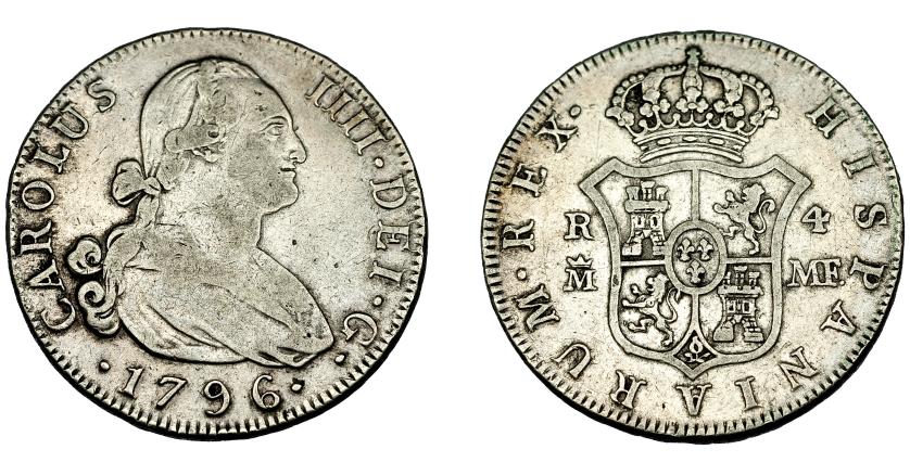 514   -  CARLOS IV. 4 reales. 1796. Madrid. MF. VI-653. Pequeñas marcas. MBC-.