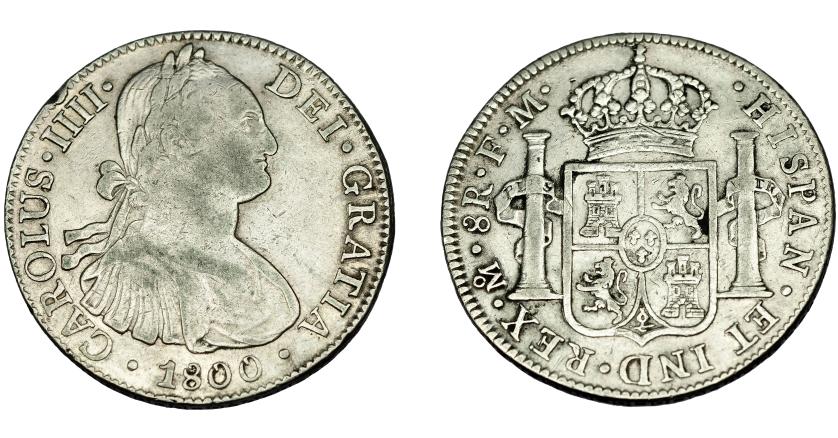 516   -  CARLOS IV. 4 reales. 1800. México. FM. VI-796. Golpe en gráfila. MBC-.