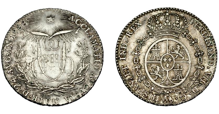 521   -  FERNANDO VII. Medalla de proclamación. 1808. Madrid. AR 26 mm. H-2. Pequeñas marcas. EBC-.
