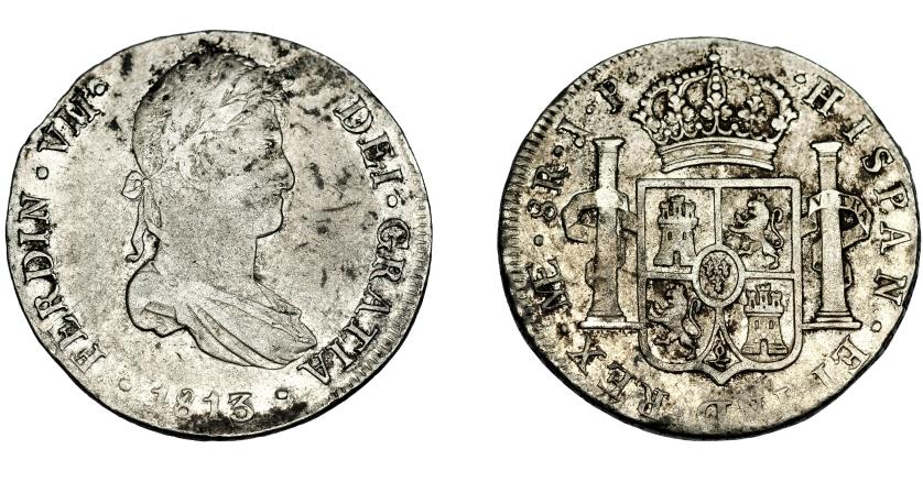 530   -  FERNANDO VII. 8 reales. 1813. Lima. JP. VI-1044. Manchas de óxido. MBC-.