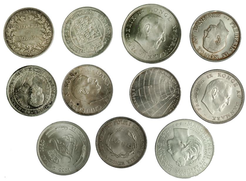 661   -  MONEDAS EXTRANJERAS. DINAMARCA. Lote de 11 monedas. La mayoría SC.