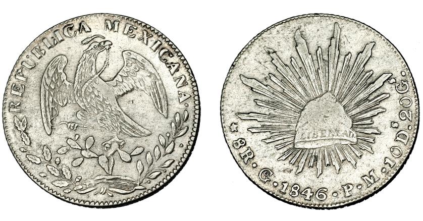 722   -  MONEDAS EXTRANJERAS. MÉXICO. 8 Reales. 1846. Guanajuato. PM. KM-377.8. MBC.