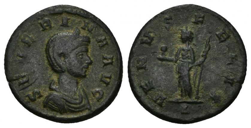 3280   -  IMPERIO ROMANO. SEVERINA. Denario. Roma (270-275). A/ Busto drapeado y diademado a der.; SEVERINA AVG. R/ Venus a izq. con cetro y ¿Cupido?; VENVS FELIX. AR 2,45 g. 19 mm. RIC-6. Pequeña grieta. MBC.