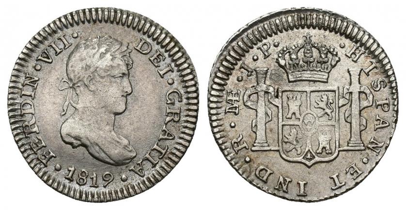 3423   -  FERNANDO VII. 1/2 real. 1819. Lima. JP. AR 1,52 g. 17,11 mm. VI-341. MBC.