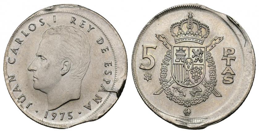 3454   -  JUAN CARLOS I. 5 PESETAS. 1975 *78. Madrid. Descentrada. SC.