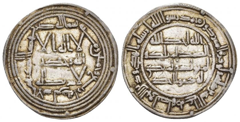 555   -  ACUÑACIONES HISPANO-ÁRABES. EMIRATO. Abd al-Rahman I. Dírham. Al-Andalus. 154 H. AR 2,73 g. 28,35 mm. V-52. MBC+.