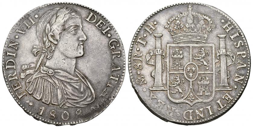 796   -  FERNANDO VII. 8 reales. 1808. México. TH. AR 26,96 g. 39,43 mm. VI-1082. MBC/MBC+.