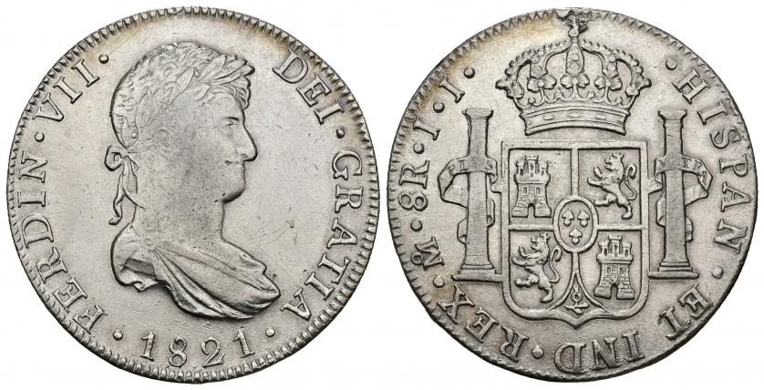797   -  FERNANDO VII. 8 reales. 1821. México. JJ. AR 26,94 g. 39,54 mm. VI-1101. MBC/MBC+.