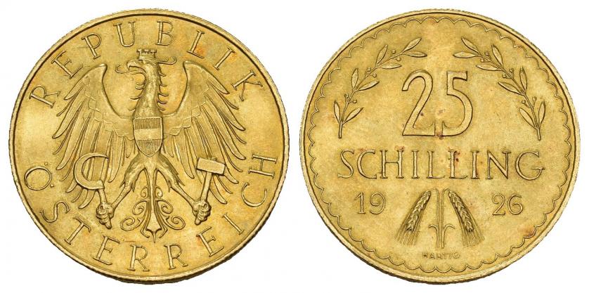 857   -  MONEDAS EXTRANJERAS. AUSTRIA. 25 chelines. 1926. AU 5,9 g. 20,9 mm. KM-2841. B.O. SC.