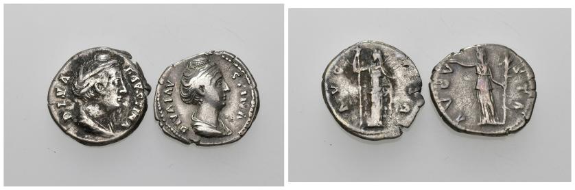 237   -  IMPERIO ROMANO. Lote de 2 denarios de Faustina. BC+/MBC-.