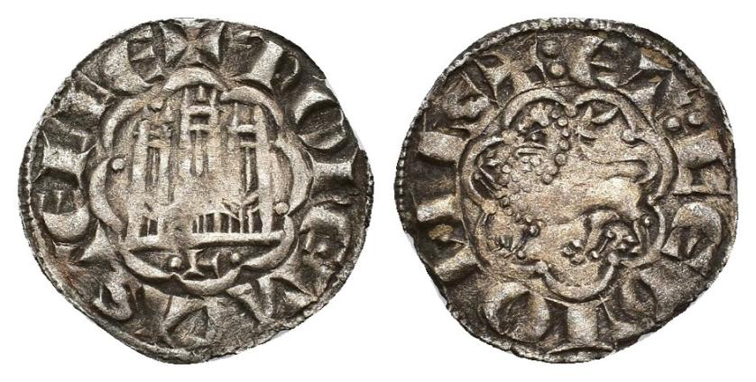 464   -  REINOS DE CASTILLA Y LEÓN. ALFONSO X. Novén o dinero seisén. León. VE 0,75 g. 18,4 mm. III-267.1. MM-A10:11.19. MBC.