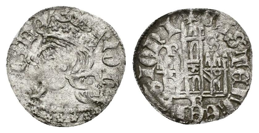 471   -  REINOS DE CASTILLA Y LEÓN. JUAN I. dinero-cornado. Burgos. R/ Castillo, encima B y S, debajo B; ley. termianda en LEGIONI. VE 0,60 g. 18,1 mm. III-566. MM-J1:7.2. MBC-.